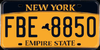 NY license plate FBE8850