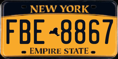 NY license plate FBE8867