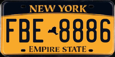 NY license plate FBE8886