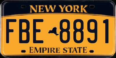 NY license plate FBE8891