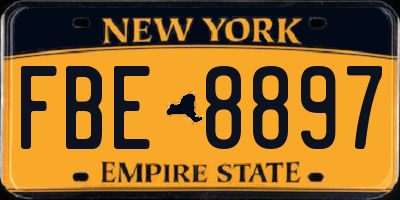 NY license plate FBE8897