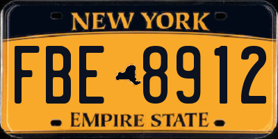 NY license plate FBE8912