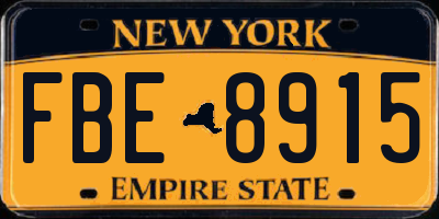NY license plate FBE8915