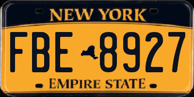 NY license plate FBE8927