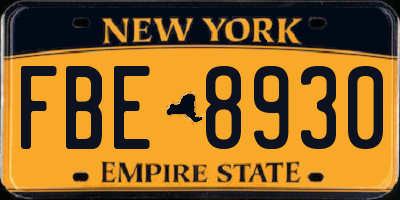 NY license plate FBE8930