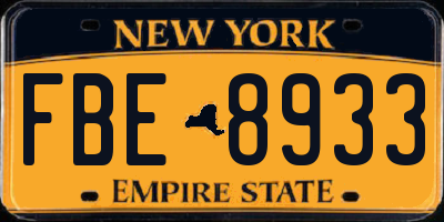 NY license plate FBE8933