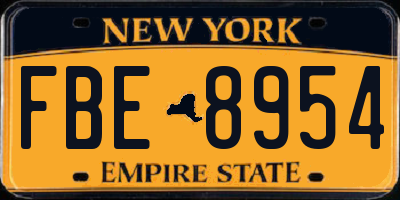 NY license plate FBE8954