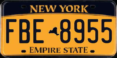 NY license plate FBE8955