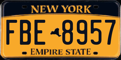 NY license plate FBE8957