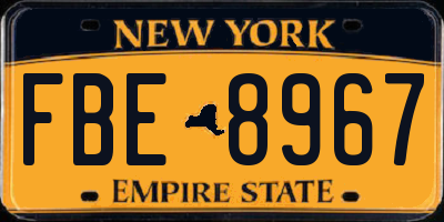 NY license plate FBE8967