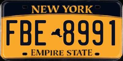 NY license plate FBE8991