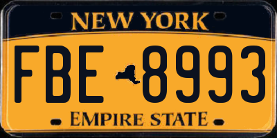 NY license plate FBE8993