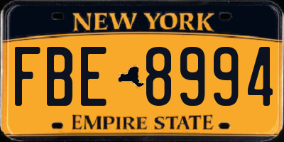 NY license plate FBE8994