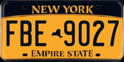 NY license plate FBE9027