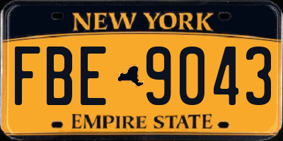 NY license plate FBE9043