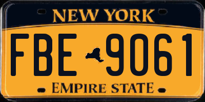 NY license plate FBE9061