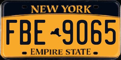 NY license plate FBE9065