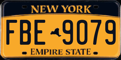 NY license plate FBE9079
