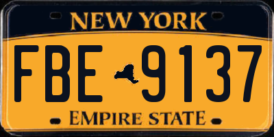 NY license plate FBE9137