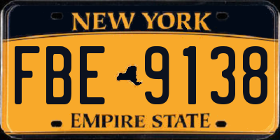 NY license plate FBE9138