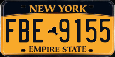 NY license plate FBE9155