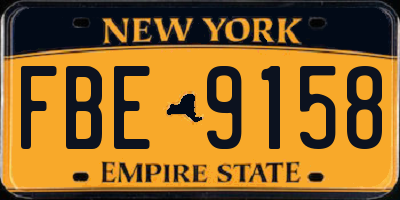 NY license plate FBE9158