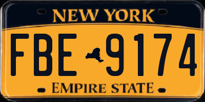 NY license plate FBE9174