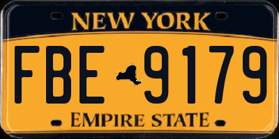 NY license plate FBE9179