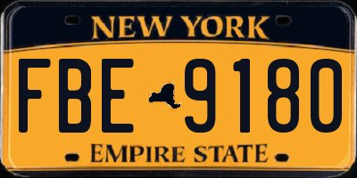 NY license plate FBE9180