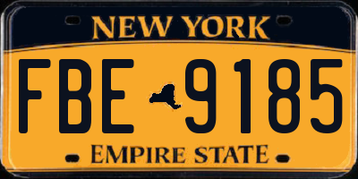 NY license plate FBE9185