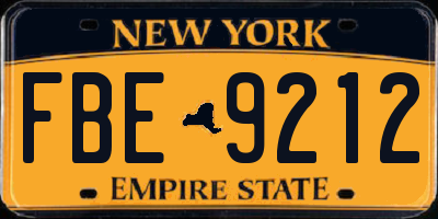 NY license plate FBE9212
