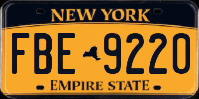 NY license plate FBE9220