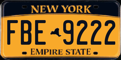 NY license plate FBE9222