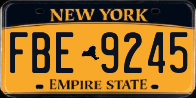 NY license plate FBE9245