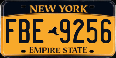 NY license plate FBE9256