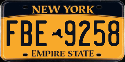NY license plate FBE9258