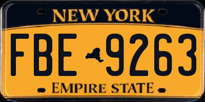 NY license plate FBE9263