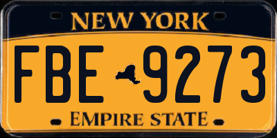 NY license plate FBE9273