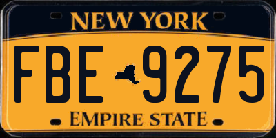 NY license plate FBE9275