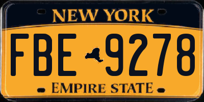 NY license plate FBE9278