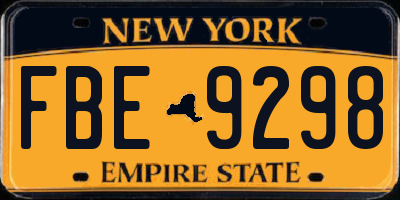 NY license plate FBE9298