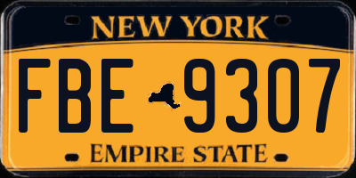 NY license plate FBE9307