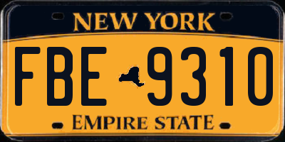 NY license plate FBE9310