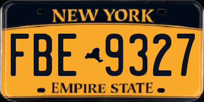 NY license plate FBE9327
