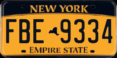 NY license plate FBE9334