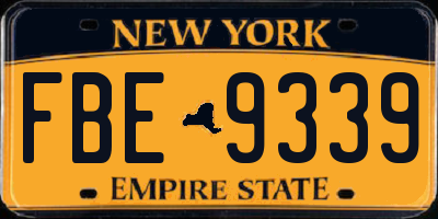 NY license plate FBE9339