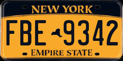 NY license plate FBE9342