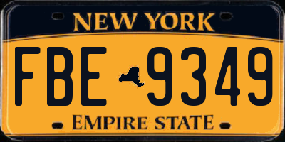 NY license plate FBE9349