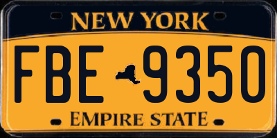 NY license plate FBE9350
