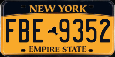 NY license plate FBE9352
